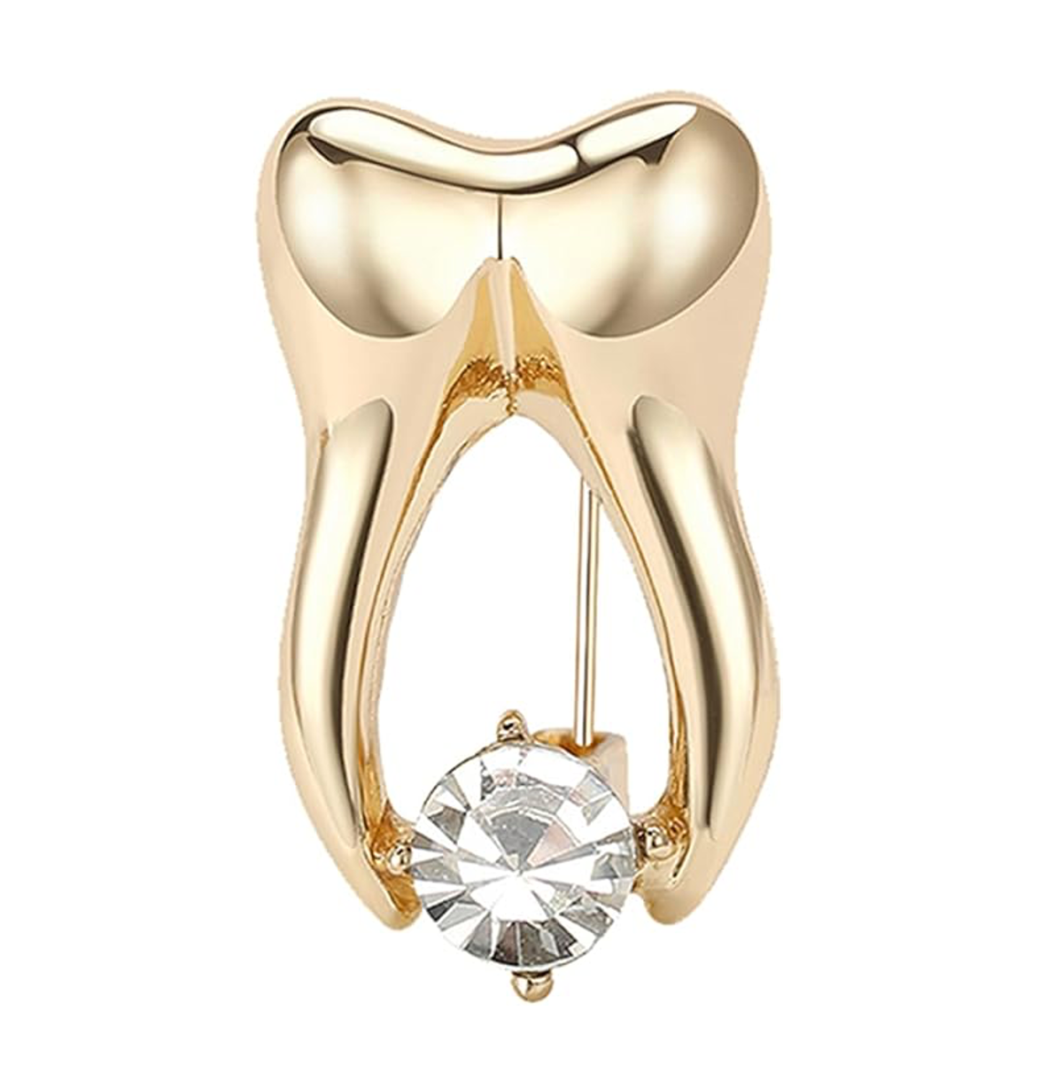 Crystal Tooth Pin – Gold